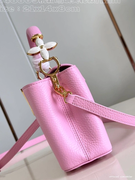 Official oldcobbler VUITTON CAPUCINES LOUIS MINI-21*14*8CM 0813